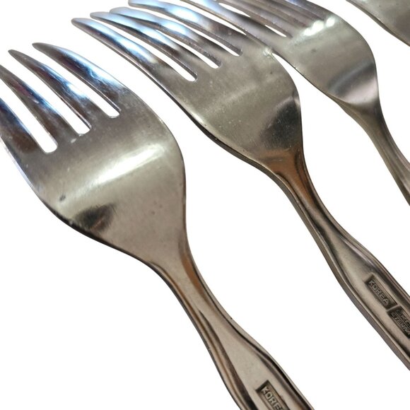 4 Ecko Eterna Montalo Fork 7.2" stainless 60s vtg midcentury mod butterfly retro - Picture 11 of 11